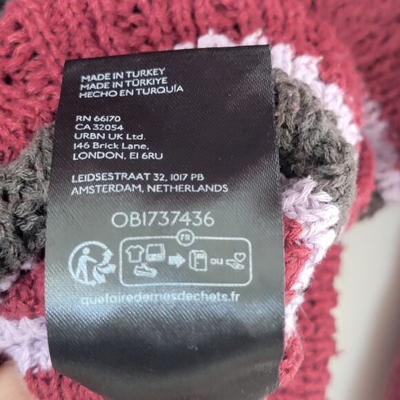 BDG UO Crochet Knit Academia Pullover Crewneck Sweater‎ Striped Large OB1737436 - Picture 11 of 12